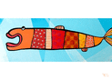 Poisson color&eacute; aux motifs ludiques